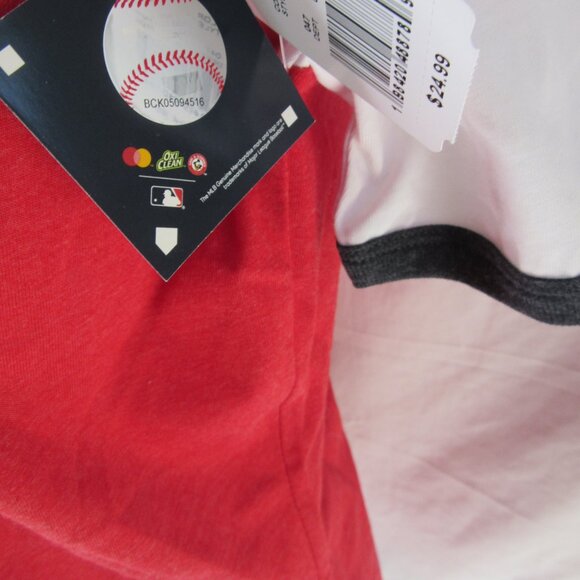 MLB LA Angels Baseball Short Sleeve  Ringer Tee Shirt Women's Red Size Small NWT - Picture 5 of 8
